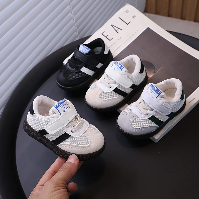 2024 Spring and Summer Boys and Girls Baby Toddler Shoes 1-2 Years Old 3 Breathable Infant and Child Sports Shoes Small White Sh