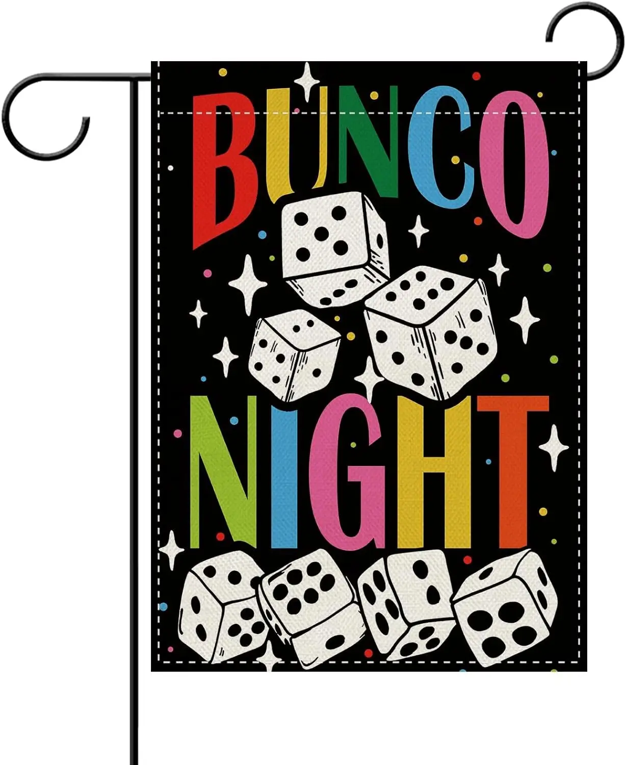 Dyrenson Funny Bunco Night Decorative Garden Flag, Retro Interests Game Dice Bingo Hobbies Leisure Activity Yard Outside Hom EEJ