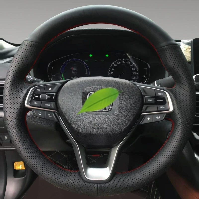 

Car Steering Wheel Cover Braid for Honda Accord 10 gen 2018-2022 Odyssey 2021-2026 City 2023-2025 Hand-sewn Microfiber Leather