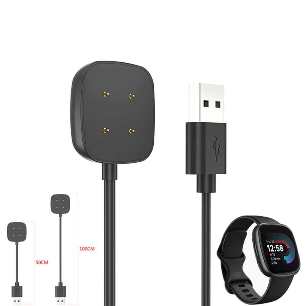 

50 100CM Smart Watch Dock Charger Adapter Magnetic Usb Charging Cable Power Cord For Fitbit Versa 4/3 Sense 2/1 Accessories