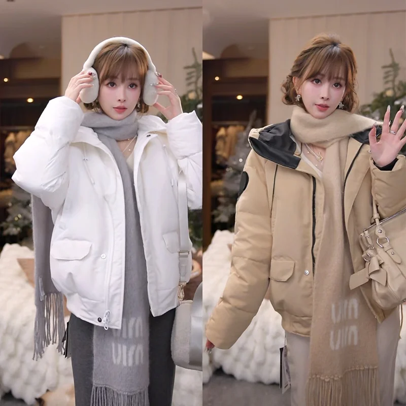 

Ultra-Warm Short down Jacket Mimius White Duck Feather 90% Filling Thick Winter Coat Regular Length Casual Style G12500