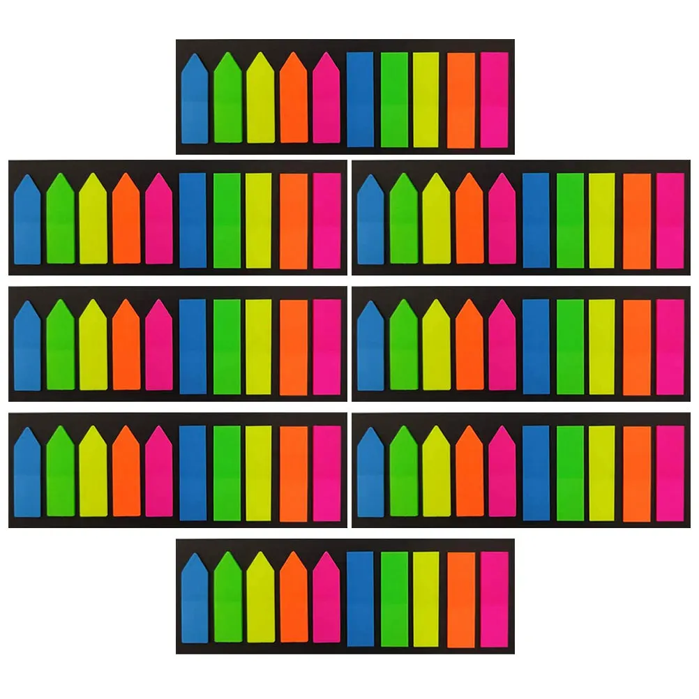 8 set di pennarelli per pagine in carta, linguette adesive, quaderni memo adesivi rimovibili colorati per schede per pagine di annotazioni di libri per ufficio scolastico