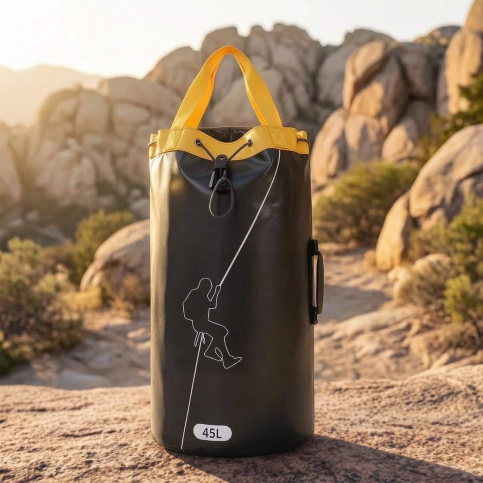 Rope Storage Bag with Drawstrings Large Capacity Rope Bag Portable Reinforced for Climbers, Rock Climbing