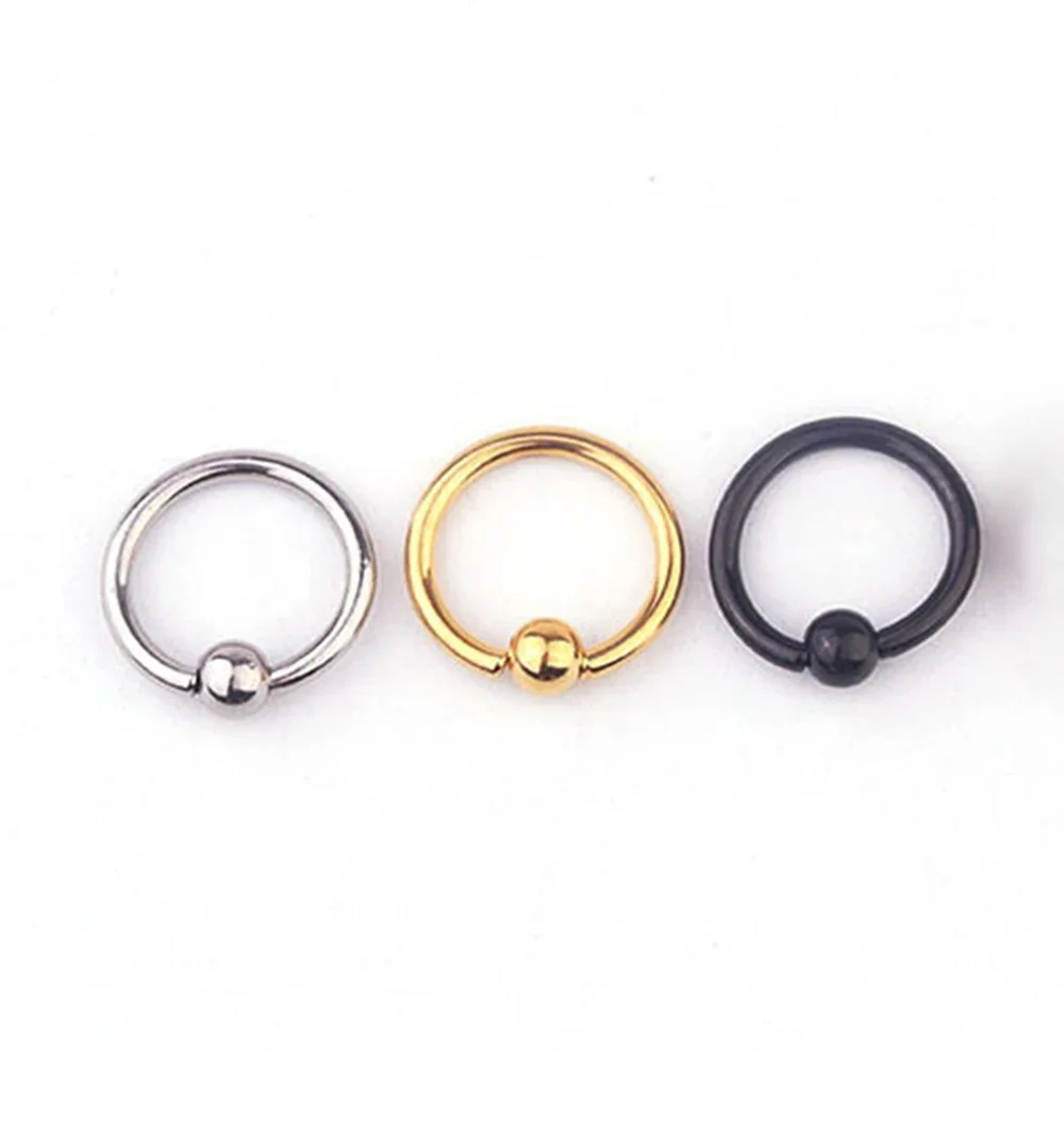 Surgical Steel Captive Bead Ring Ear Hoop Nose Ring Ear Tragus Cartilalge Piercing Nipple Ring Body Piercing Jewelry Earring