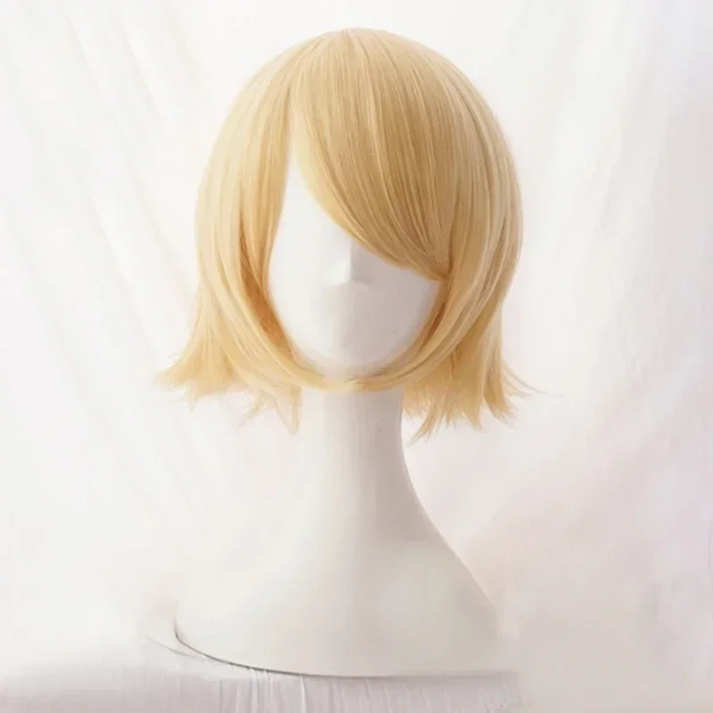 Rin Len peruka do Cosplay krótkie blond odporne na ciepło syntetyczne włosy Anime CosplaysWigs