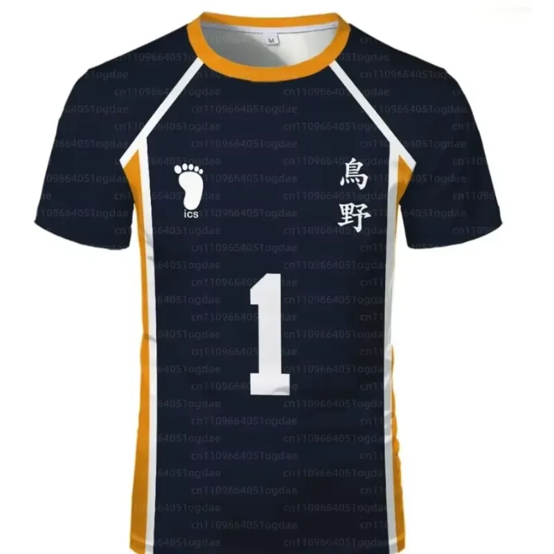 3D Digital Print Anime Haikyuu Karasuno High School Volleyball Club Hinata Shoyo Kageyama Jersey Unisex Crew Neck Sportswear