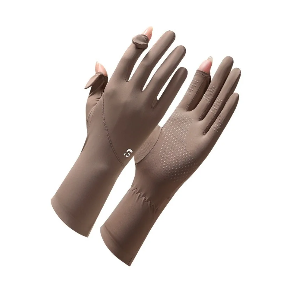 جديد شاشة تعمل باللمس قفازات الحرير الجليد الوجه فنجر المضادة للأشعة فوق البنفسجية ركوب القيادة قفازات تطول تنفس القيادة القفازات للجنسين
