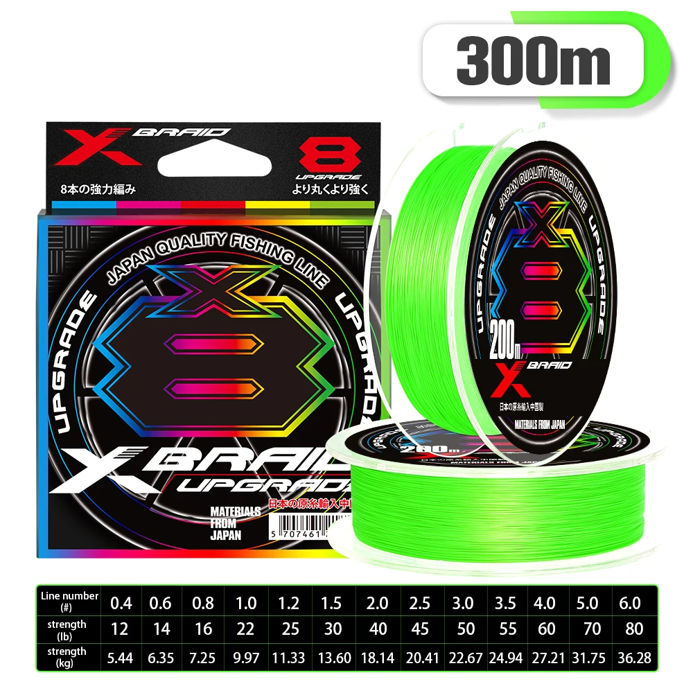 Japan Original XBraid Upgrade X8 mehrfarbig neue Multi filament Schnur Angeln 1000M/500M/300M für Karpfen Bass Angeln