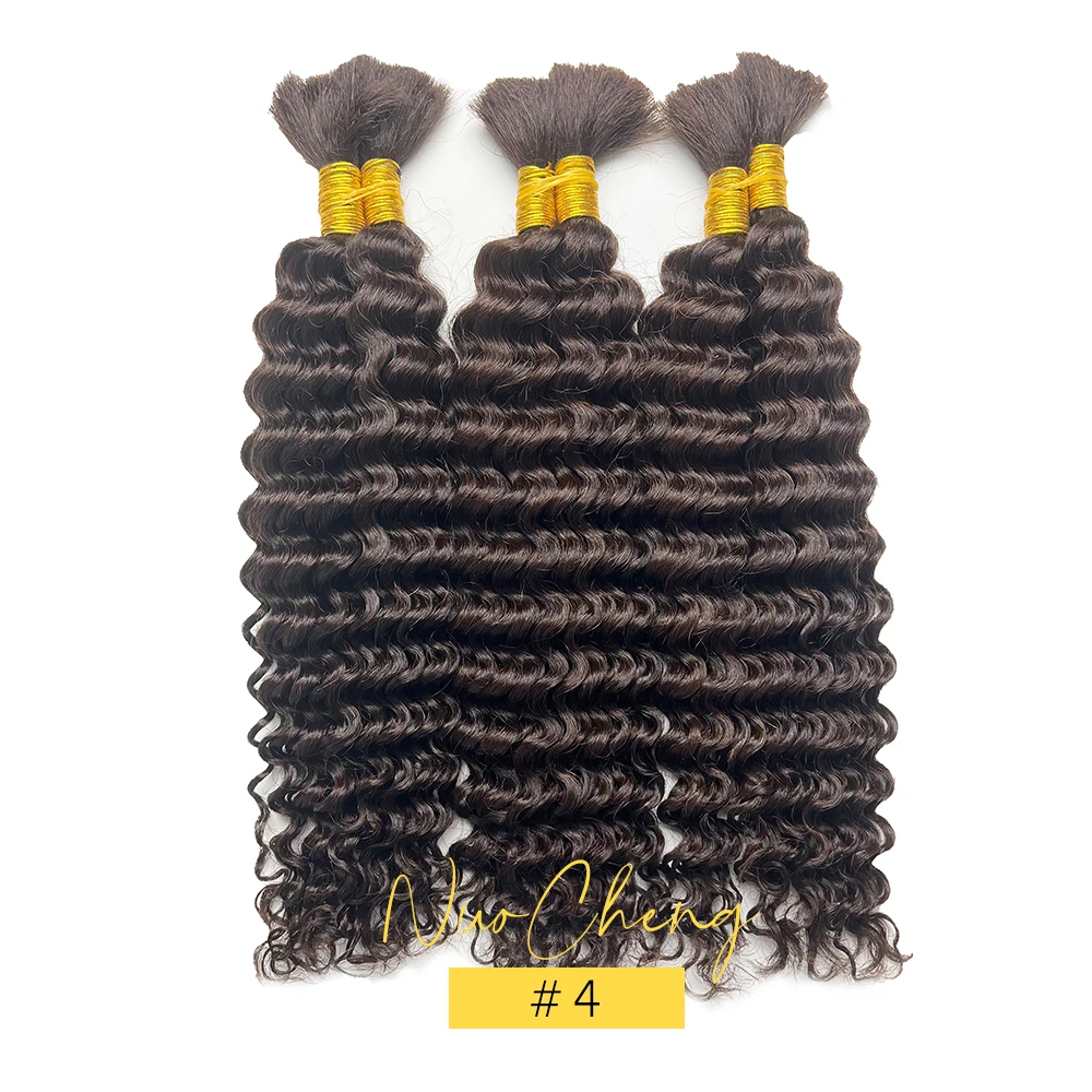30 #   Chocoladebruin Deep Wave Bulk 100G 2 Bundels Echt Haar voor Boho Vlechtjes Krullend Vlecht Haar 14-24 inch Remy Haar Braziliaans