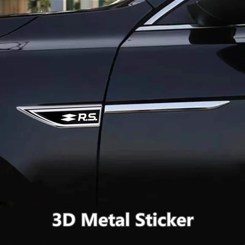 25X3CM Auto Door Fender Side Blade Badge Car Body Sticker For Renault RS Clio Scenic Logan Megane Koleos Sandero Safrane Vel