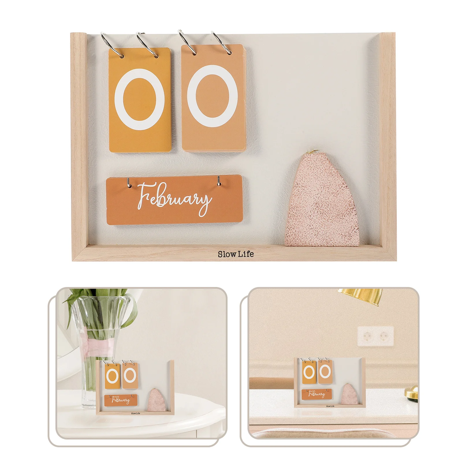 

1 шт. деревянный настольный календарь в деревенском стиле настольный планировщик даты домашний офис декор стоячий вечный многоразовый дизайн фермерский дом рабочий стол