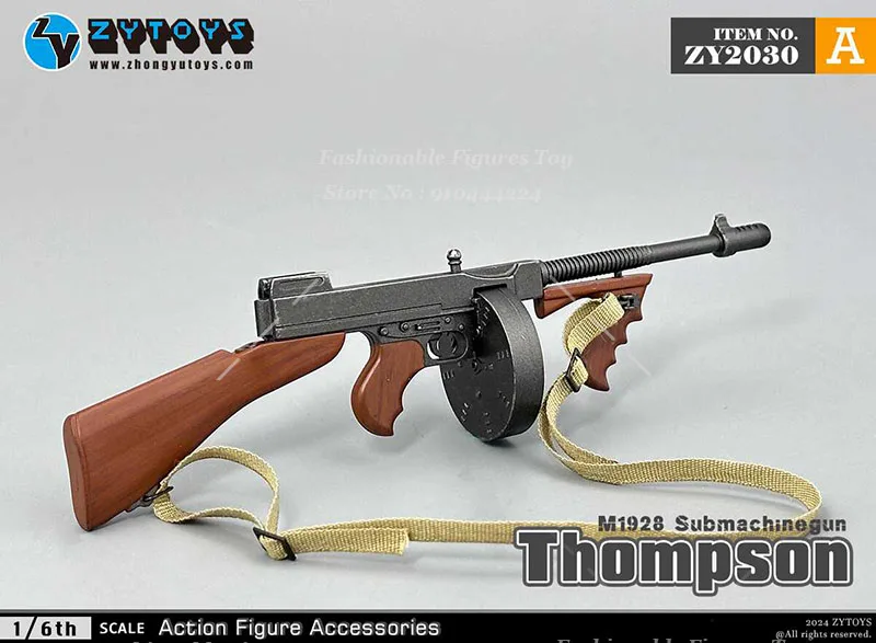 ZYTOYS ZY2030 1/6 Scale Weapon Thompson Submachinegun Tommy Gun M1928 Plastics Battle Model Fit 12\