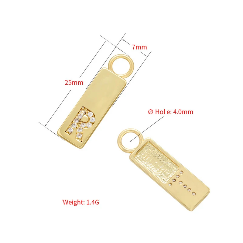 26 pcs/set ABC Letters Custom Square Charm Pendants Classic A-Z Name Gold Color Copper DIY Jewelry Making Accessories Wholesale