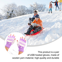 Heated Gloves Unisex Warm Knitting Rechargeable Batteries Electric Yarn USB Heating Winter Warmer Fingerless Mittens Outdoor
