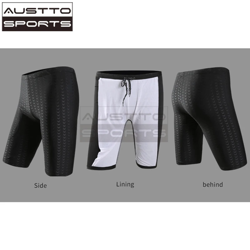 Austto Men\'s Swimming Truck Swim Jammer Swimsuit  Athletic Swimming Pants Shorts