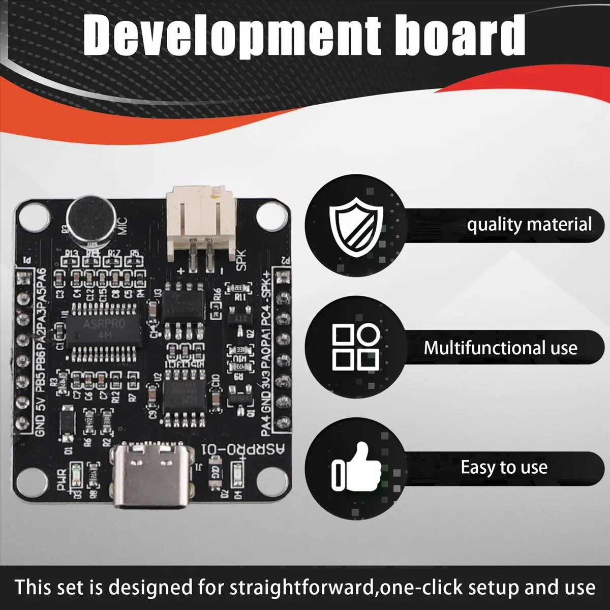

[ABDH] 2X ASR-PRO Development Board 4M Flash Memory Voice Recognition Module Development Board (Pin Header Already Welded)
