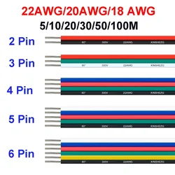 電気ケーブルws2811,ws2812b,rgb,rgbw,rgbww,ul2468,2,3,4,5,6ピン,フレキシブル,銅LEDストリップ,12v,3528, 5050