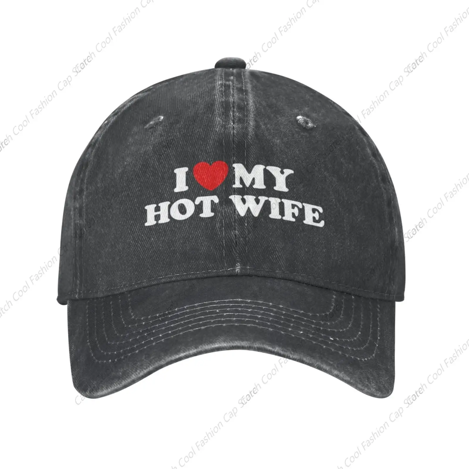 I Love My Wife Baseball Cap for Men Women Vintage Trucker Denim Hat Washed Cotton Fashion Unisex Adjustable Sports