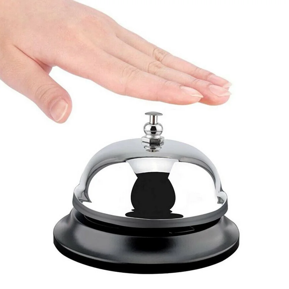 4Pcs Small Silver Stainless Steel Call Bells Desktop Ring Bell For Kitchen Bar Counter Restaurant Reception Household Accessory