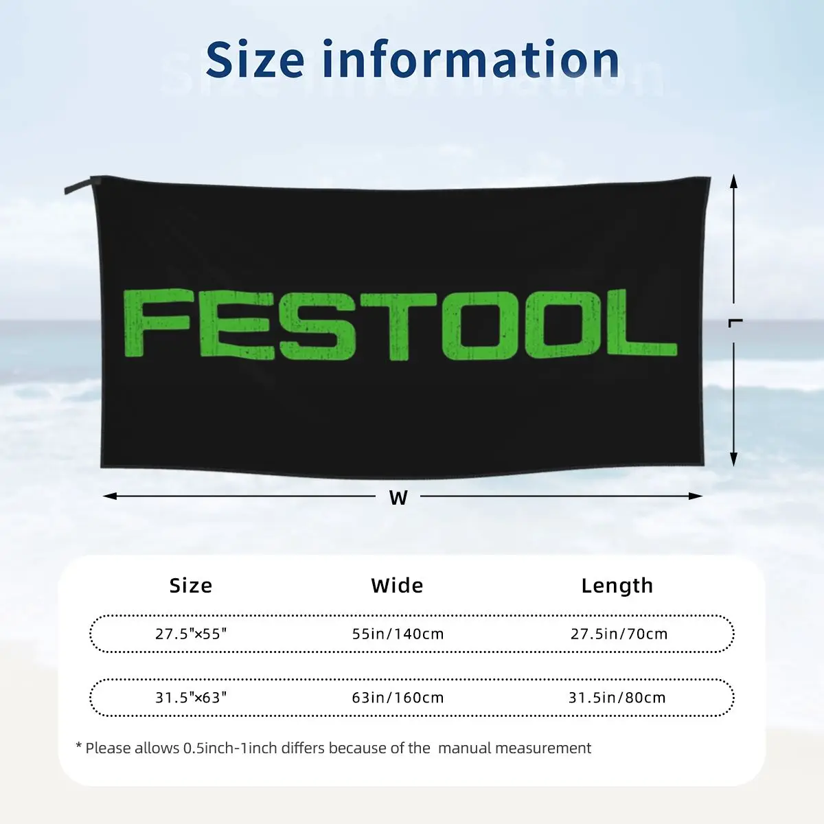 Festool Powertool Beach Towel Soft Microfiber Quick Dry Absorbent Quick Towels For Swimming