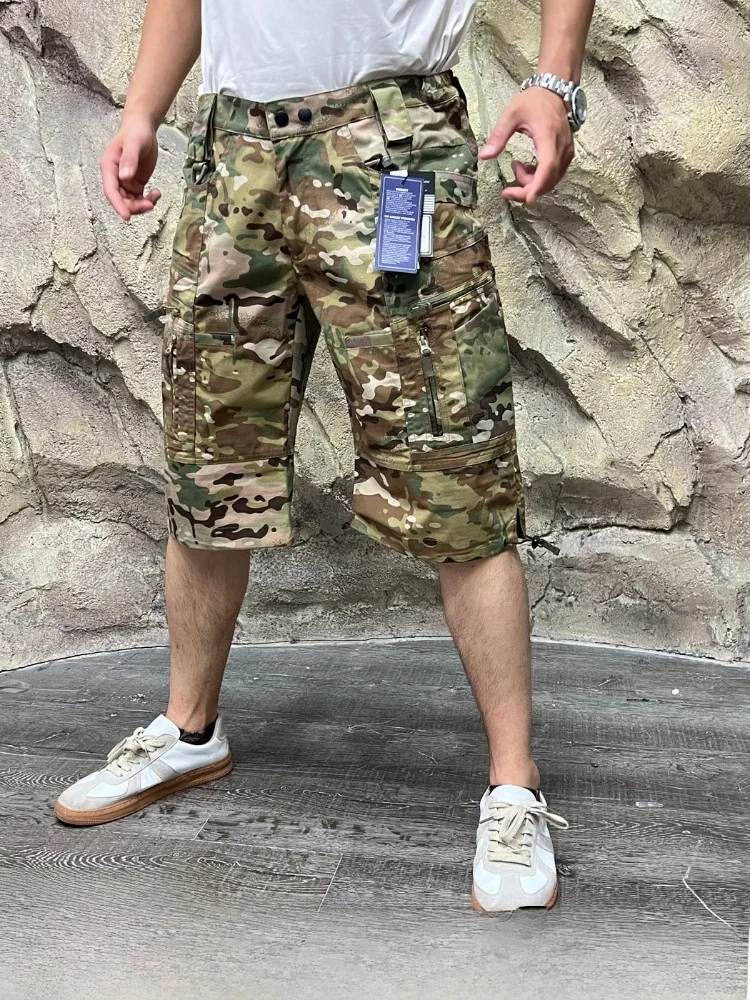 Tactical Assault Series Camouflage Shorts Quick Dry Washed Heavyweight Men's Hiking Pants Wear Resistant Water Proof