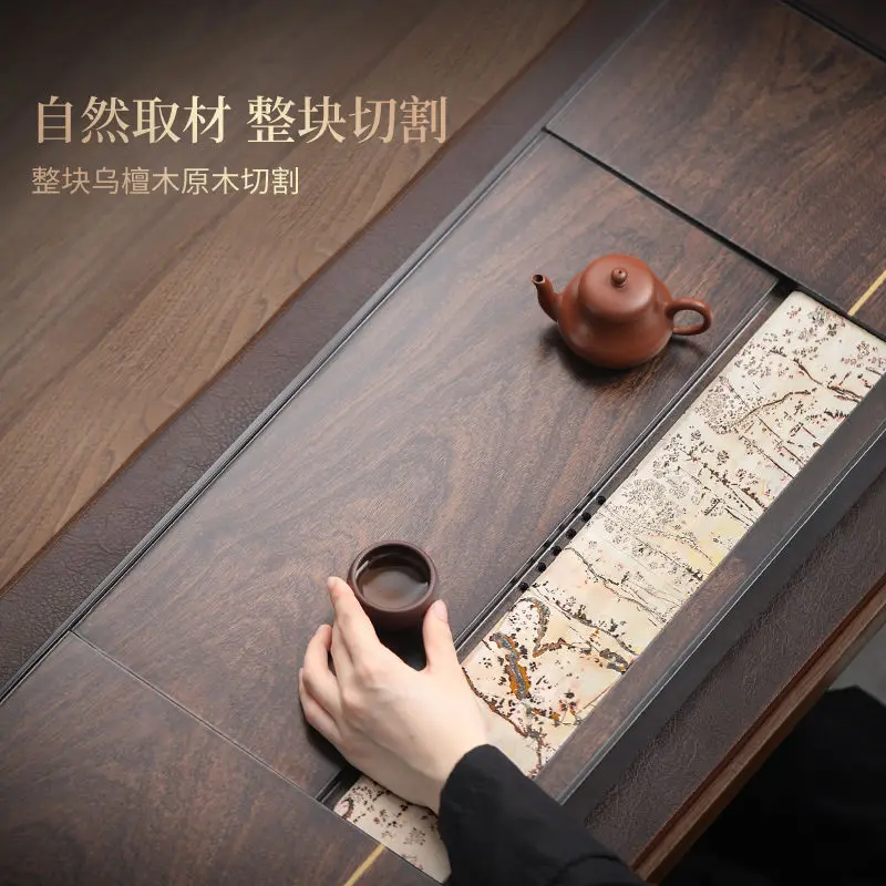 天然黒檀茶托　無垢材　一枚板茶托　家庭用/オフィス用