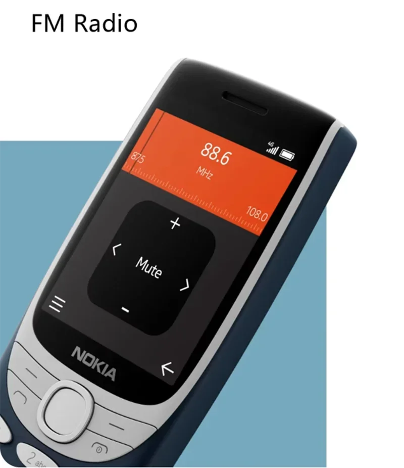 Nokia 8210 4G Feature Phone 2.8 Inch Display Bluetooth 5.0 1450mAh Dual SIM FM Torch Rugged Push-button used Phone