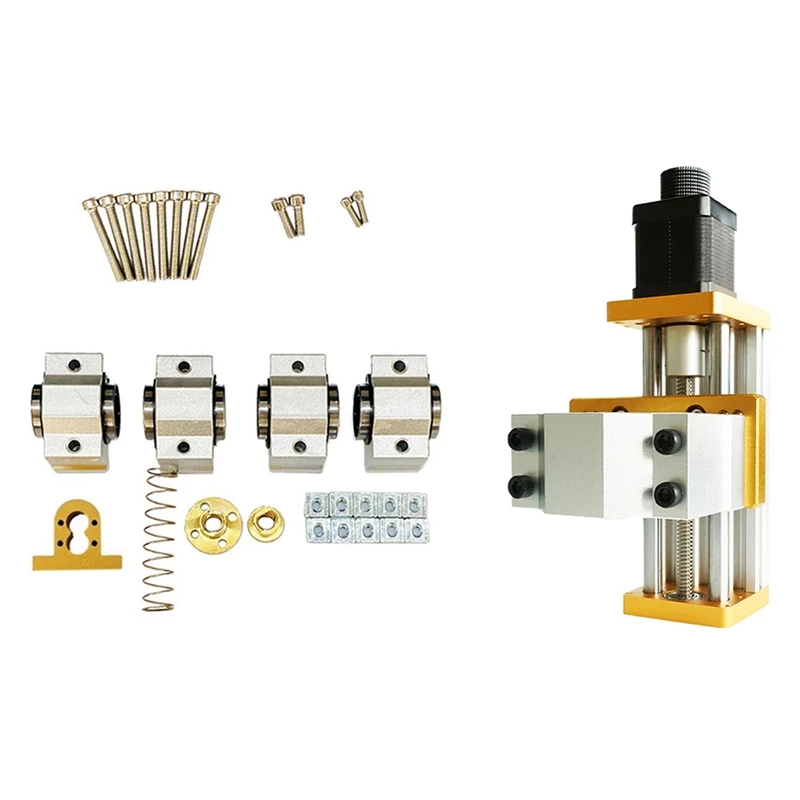 Kit de atualização do eixo X para CNC 3018 Pro, Nema 17 42BYG 57 Stepper, eixo 45mm, porca antirretroação de cobre T8, 1 conjunto, 1 conjunto