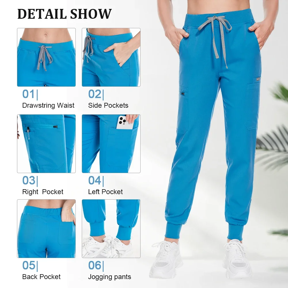 Dental Scrub Hot Sales Solid Color Medical Scrubs Women Nursing Pants Women Joggers Uniform Unisex Nurse Accessories Scrubs Pant