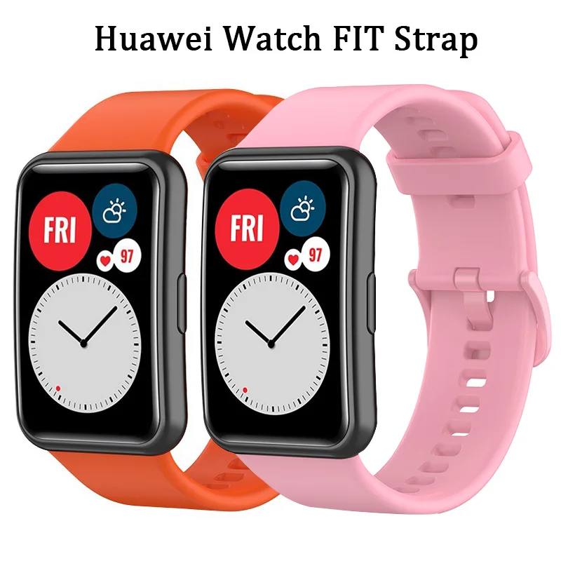 ซิลิโคนสำหรับ Huawei Watch FIT Smartwatch อุปกรณ์เสริมสายรัดข้อมือสร้อยข้อมือ Correa Huawei นาฬิกา Fit 2021สาย