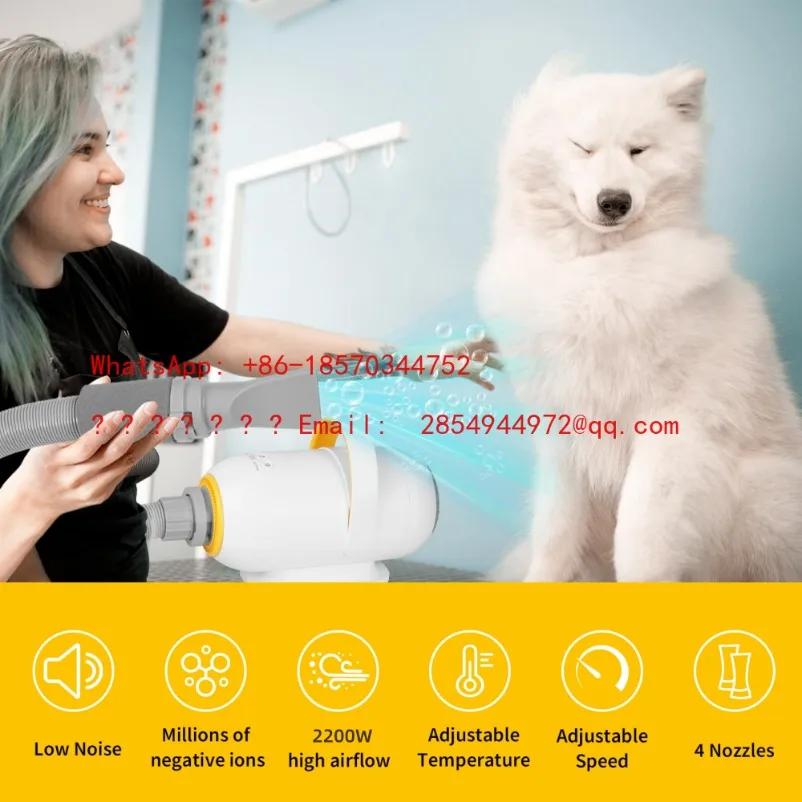 Pet Cat and Dog Water Dryer Cat Bath Drying High Power Silent Hair Dryer Large Dog Hair Blowing Artifact