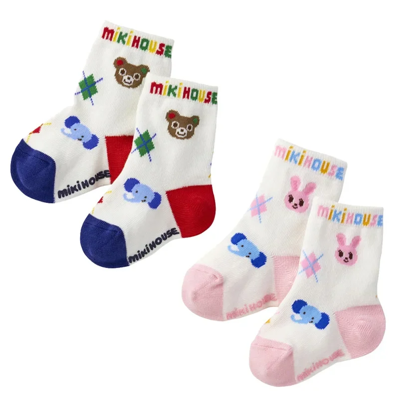 

Kids Socks New Boy and Girl Cartoon Bunny Bear Animal Embroidery Color Block Socks