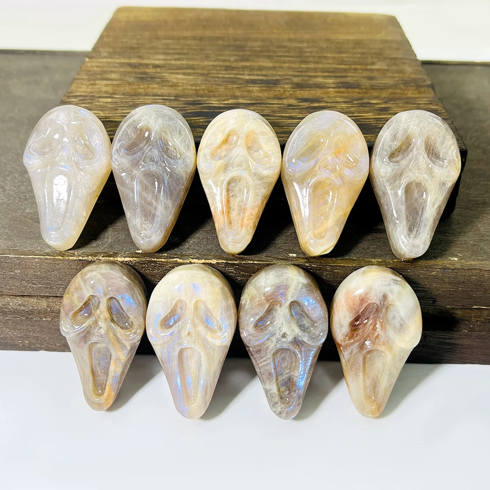 قطعة واحدة من قناع وجه شبح كريستال مونستون عالي الجودة - مثالي لديكور المنزل وهدايا العطلات، #3