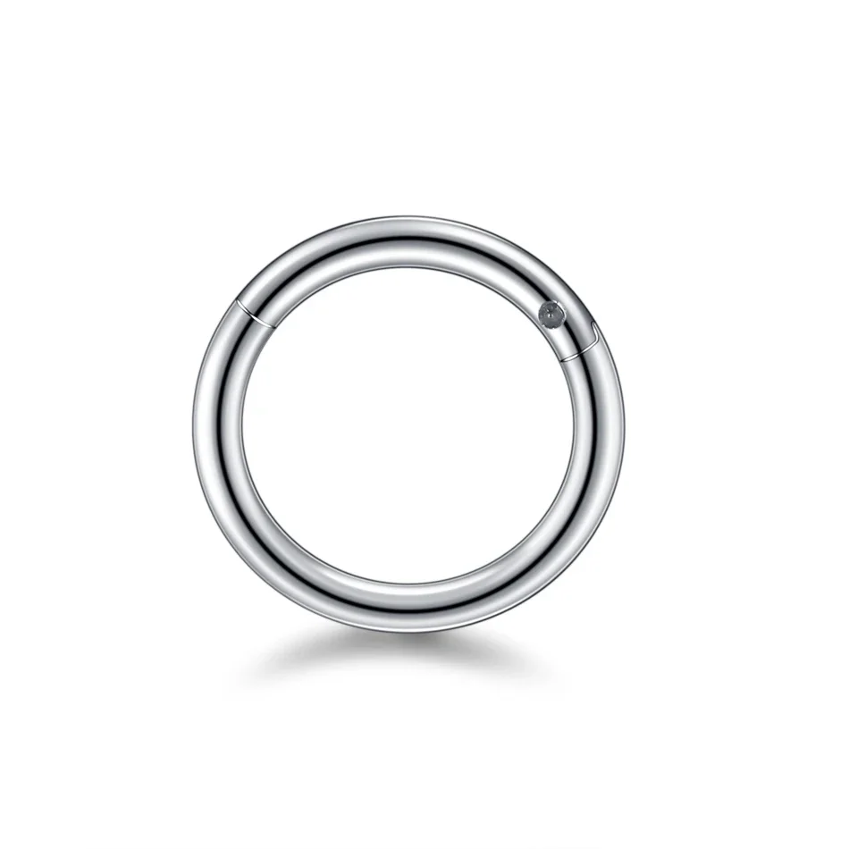 1/5Pc 316L Stainless Steel Twist Hinged Septum Nose Rings Hoop for Women Men, Septum Clicker Cartilage Tragus Helix Ear Piercing