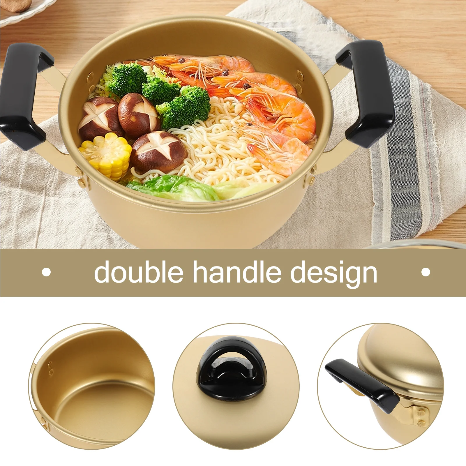 

Ramen Pot 16CM Korean Aluminum Material Small Cooking Pots Saucepan Pasta Egg