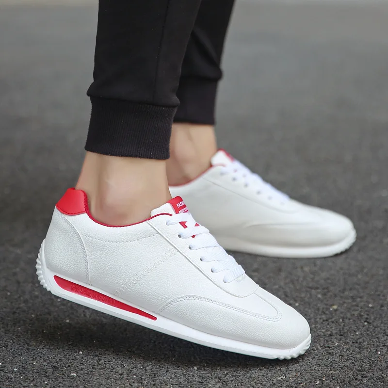 White Leather Sneakers Boys Sport Vulcanized Shoes Men Comforthable Spring Sneakers Mens Casual Shoes