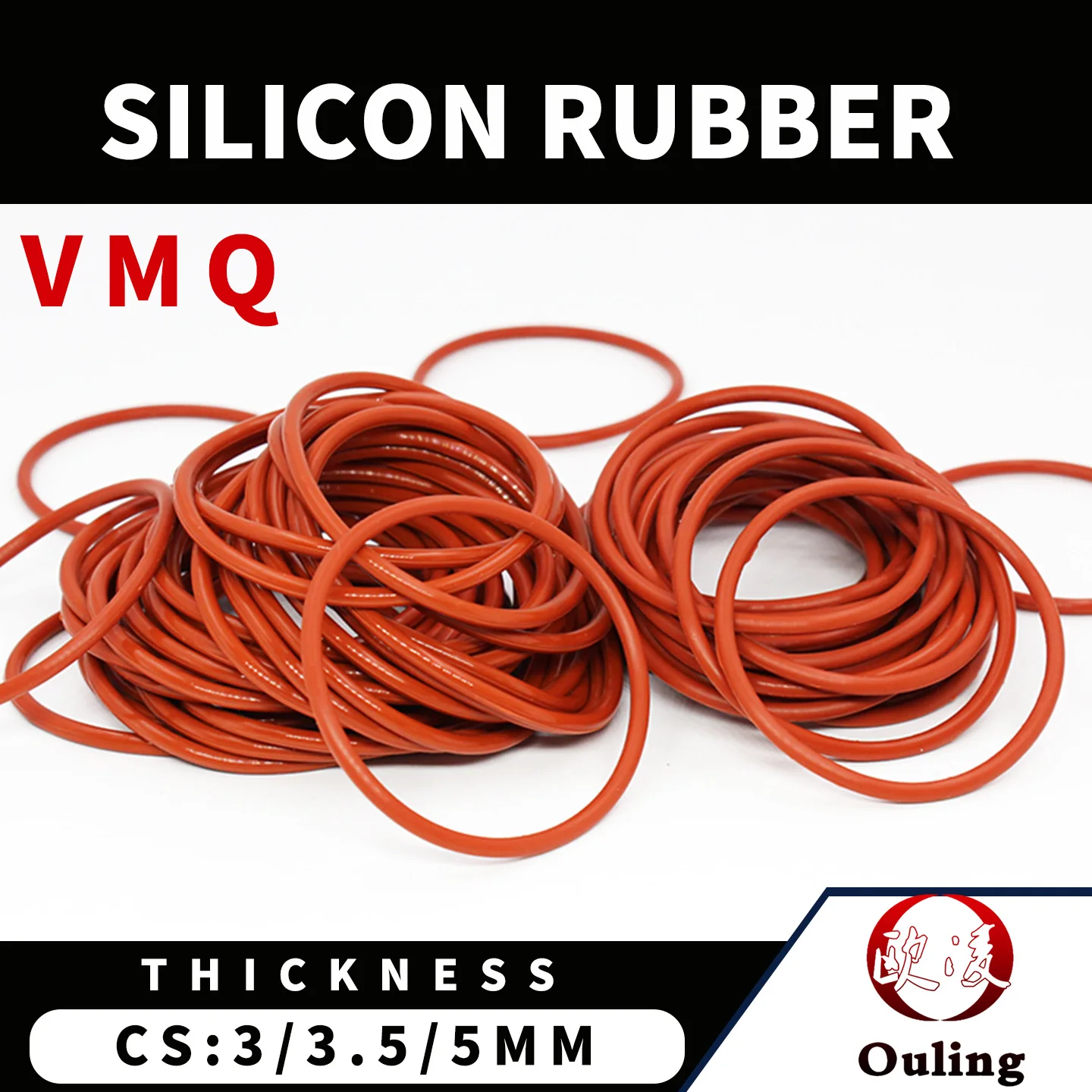Red VMQ Silicone O-Ring thickness3/3.5/5mm High temperature resistance Sealing Gasket Washer for Industrial Various wholesal