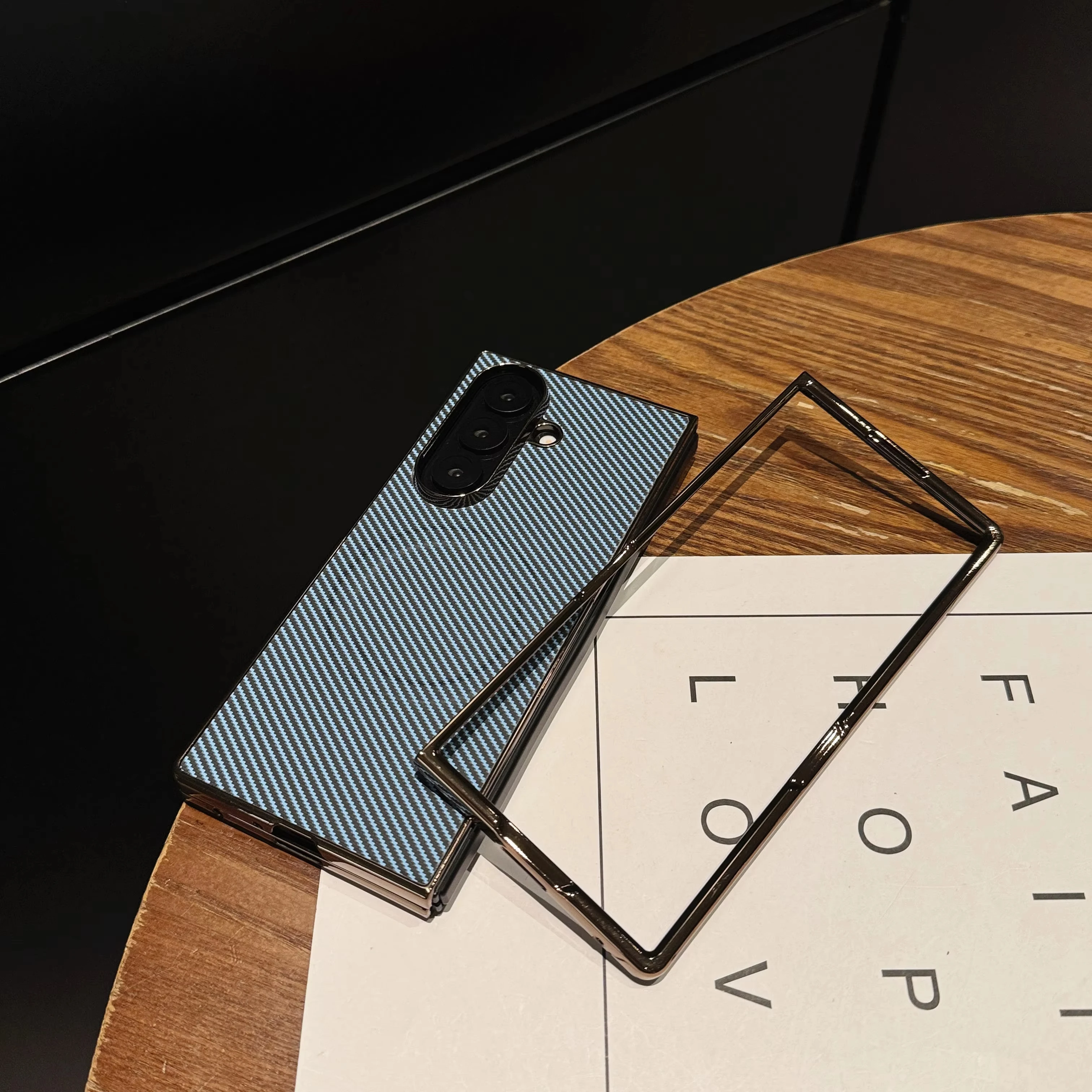 High-End Carbon Fiber Pattern Magnetic Phone Case For Samsung Z Fold 8 Ultra 7 6 5 4 3 For Magsafe Anti Drop Protection Cover