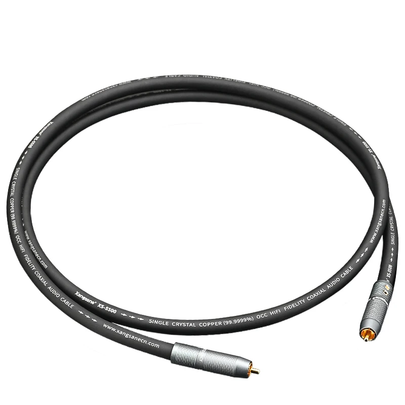 Xangsane 6N OCC HiFi coaxial audio cable gold-plated plug 75 O rca cable output SPDIF digital decoding TV amplifier