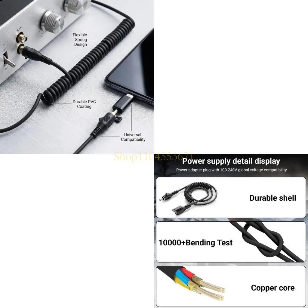 Best Seller Black Matte Retractable AV Charging Cable For Flexible Device Connection And Anti Tangling Use