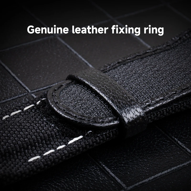 Dual Spring Bar Curved Nylon Canvas Leather Bottom Watch Strap for Daytona Submariner DIW Mod 20mm Hook‑Loop Replacement Band