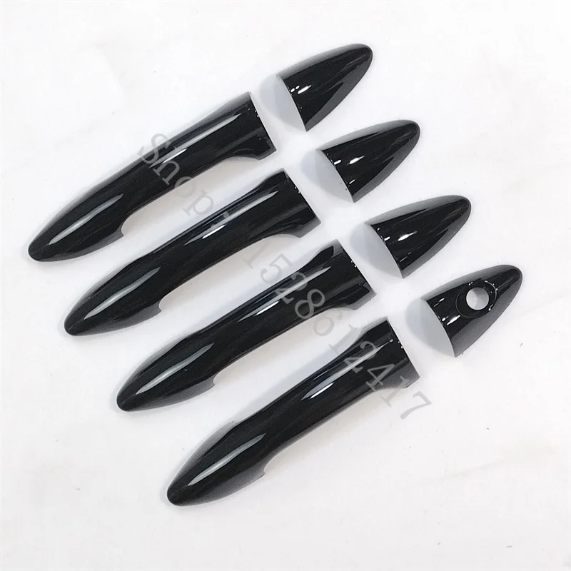 For Hyundai Solaris Verna i25 Accent Grand Avega 2010~2016 Glossy Black ABS Door Handle Cover car door handle protector trim