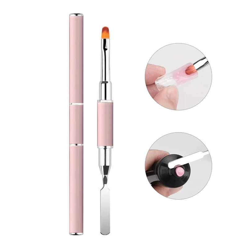 Neuer Gel-Pinsel und Picker, 2-in-1-Design, Nagelbürste und Spachtel, Gel-Nagelbürstenwerkzeug für Acrylnägel, Verlängerungsgel