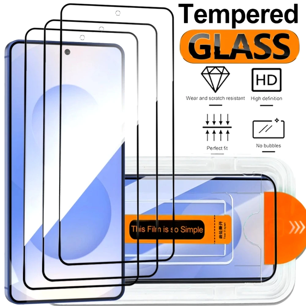 

3Pcs Ultra Clear Tempered Glass for Samsung Galaxy S26 S25 S24 Ultra S23 S22 S21 Plus S26 S25 Edge Easy Installation Protector
