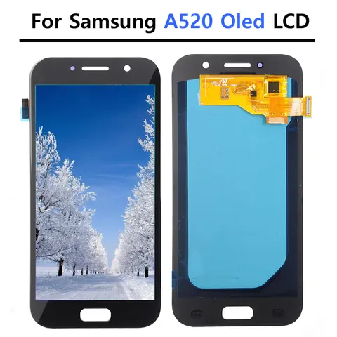 100% Test 5.2" OLED A520 Display For Samsung Galaxy A5 2017 A520 LCD Display Touch Screen Digitizer Assembly Replacement Parts