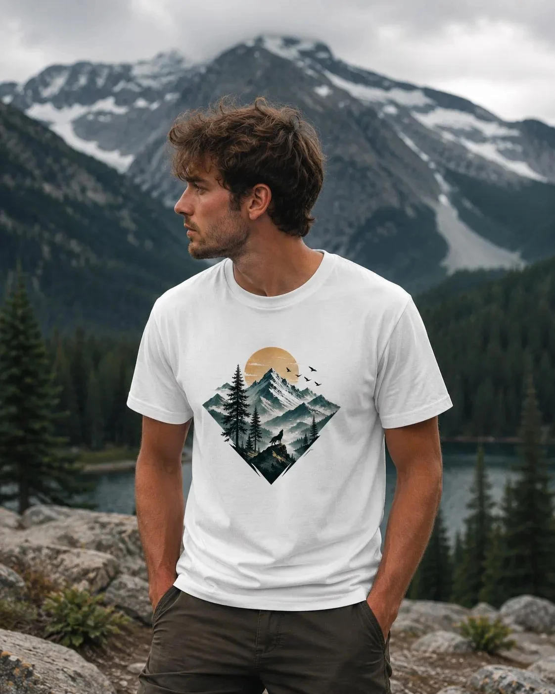 Outdoor Adventure Enthusiast - Camiseta para Hombre con Gráfico de
