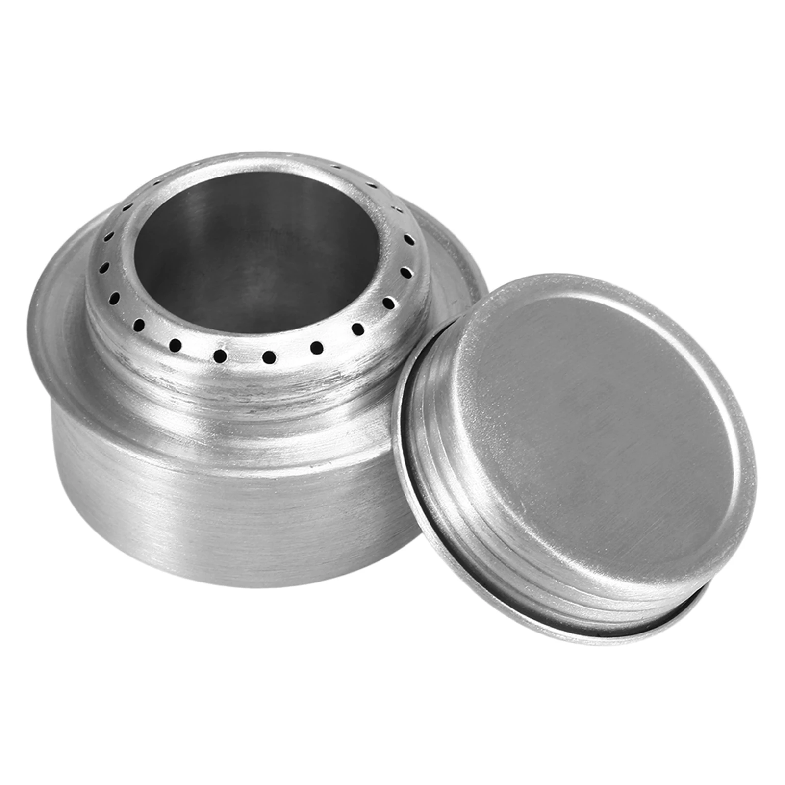 Outdoor Mini Alcohol Stove Aluminum Alloy Alcohol Stove with Lid Outdoor Camping Hiking Backpacking Cooking Stove