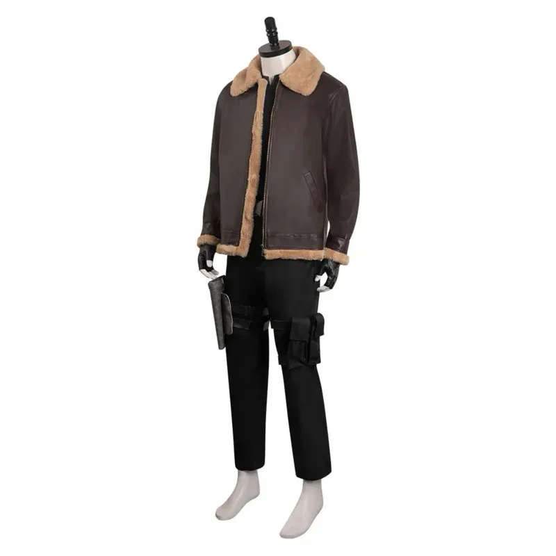 2025 Nuevo disfraz adulto de Leon Scott Kennedy, disfraz de Evil 4 Remake, abrigo, pantalones, guantes, traje ★ ★ ★ hh
