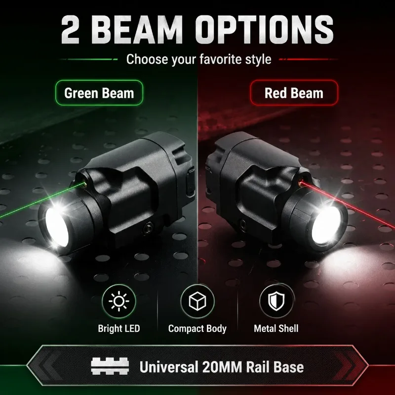 Strobe‑Function LED Lighting Assembly Solid Metal Under‑Mount for Universal 20MM Rail Hobby Enthusiast Supply
