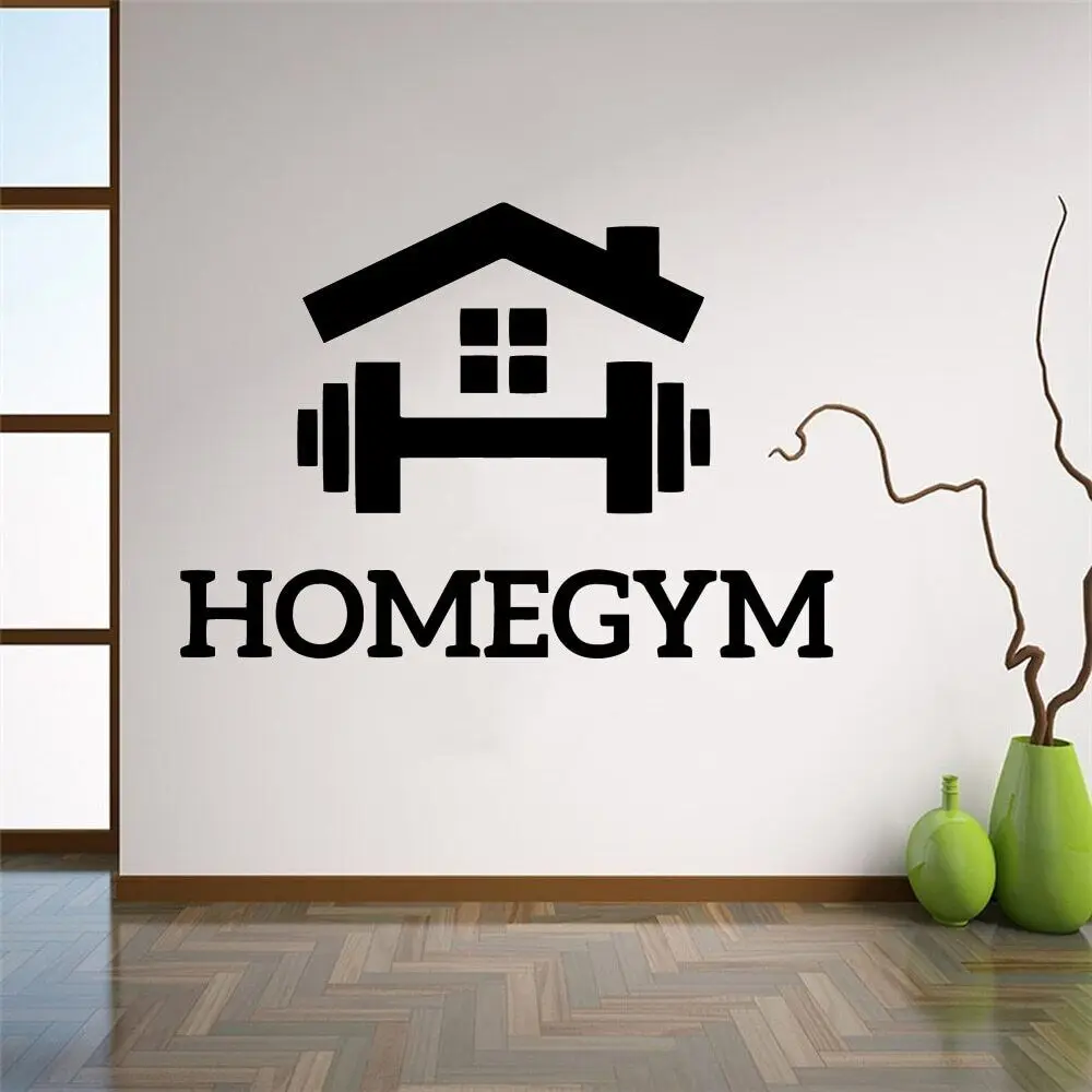 Calcomanías de vinilo para decoración de gimnasio de dibujos animados, calcomanías de pared para decoración de habitaciones de Fitness, pegatina de gimnasio, papel tapiz adhesivo para Gimnasio